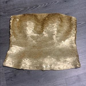 Strapless sequin top